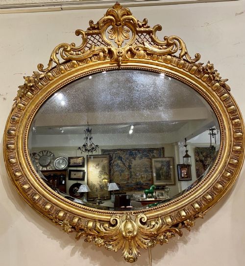 Large Oval Gilt Mirror