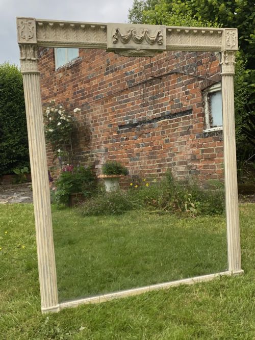Large English Painted Overmantel Mirror