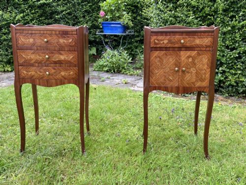 Pair of Marquetry Bedside Tables