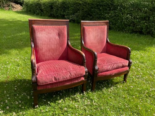A Pair of French Empire Style  Chairs