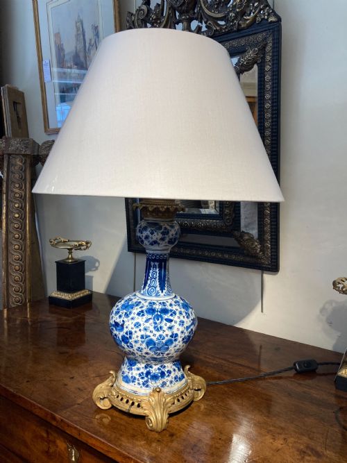 A 17th Century Delft Vase Table Lamp