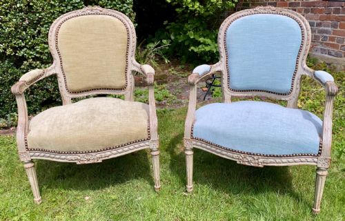 Pair of French Painted Armchairs