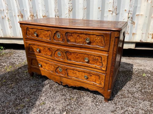A Period Ash, Walnut & Oak Serpentine Front Chest