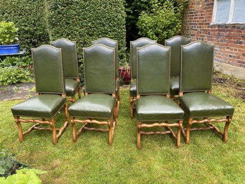 Set of Eight Leather Dining Chairs