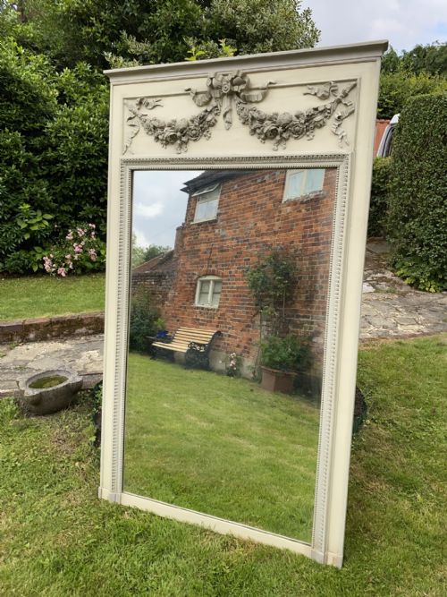 French Painted Trumeau Mirror