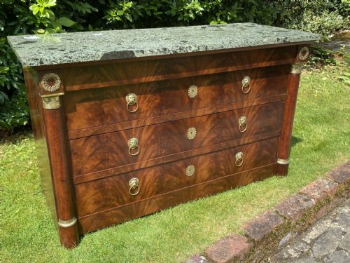 French Second Empire Figured Mahogany Commode