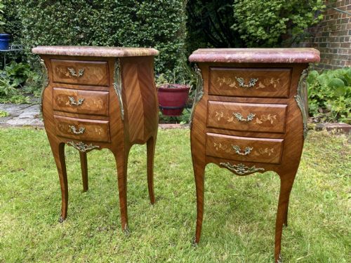 Pair of Fine Quality Marquetry Bedside Tables