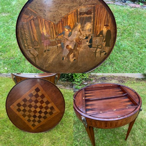 French Marquetry Games Table