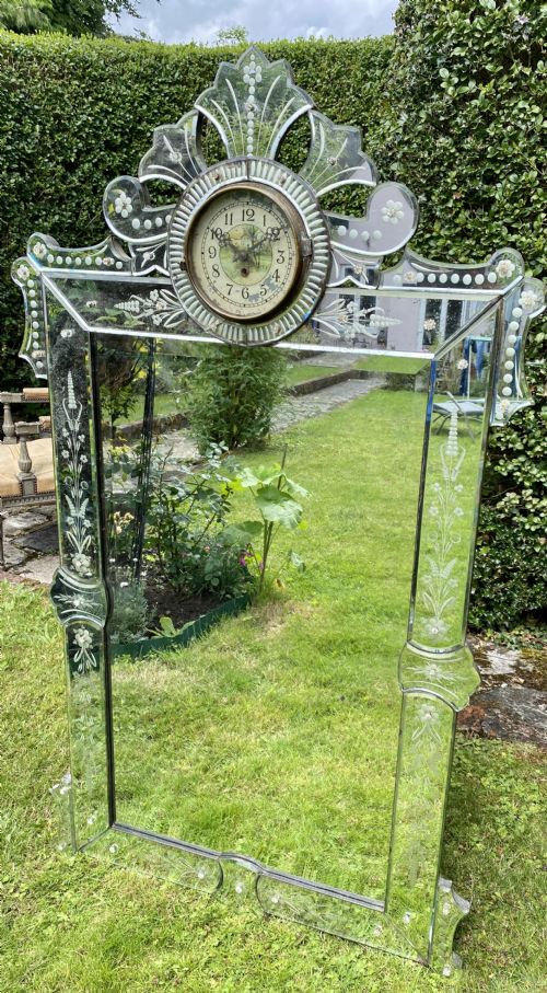 Venetian Mirror with Clock