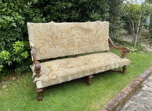 A Large Louis Xiv Style Walnut Sofa