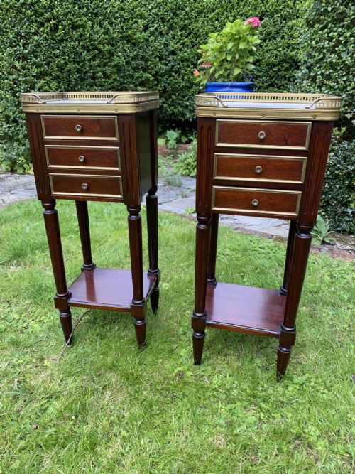 A Pair of Small Mahogany Bedside Tables