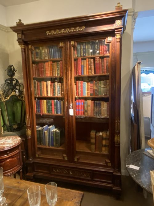 A Large Plum Pudding Mahogany Cabinet or Bookcase