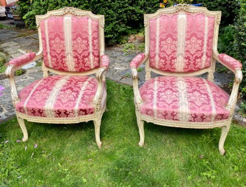 Pair of French Painted Armchairs
