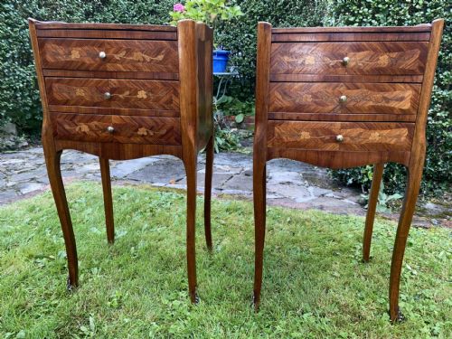 Pair of Marquetry Bedside Tables