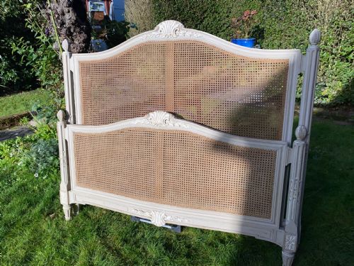 Kingsize Caned and Painted Bed