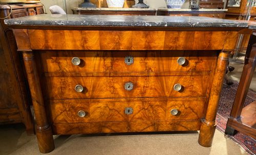 French Empire Burr Walnut Commode