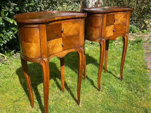 Pair of Kidney Shaped Bedside Tables