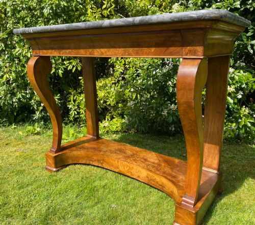 Large Figured Walnut Console Table