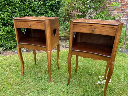 Pair of Walnut Country Bedside Tables