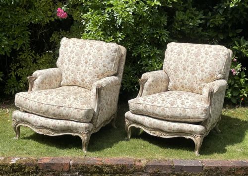 Pair of Comfy French  Armchairs
