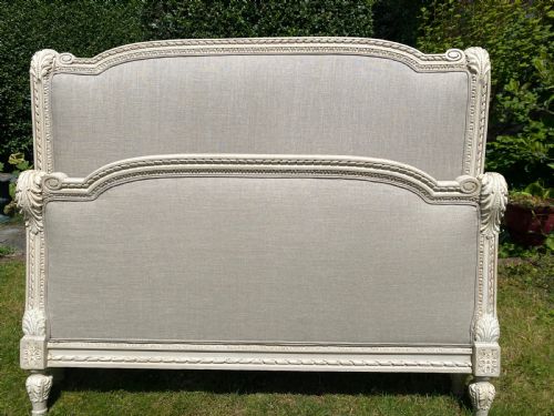 Kingsize Painted Bed in Grey Linen