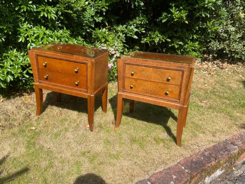 Art Deco Burr Walnut Bedside Tables