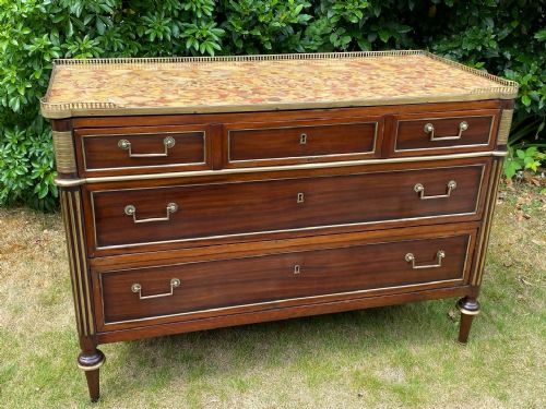 18th Century Brass Inlaid Commode in Mahogany