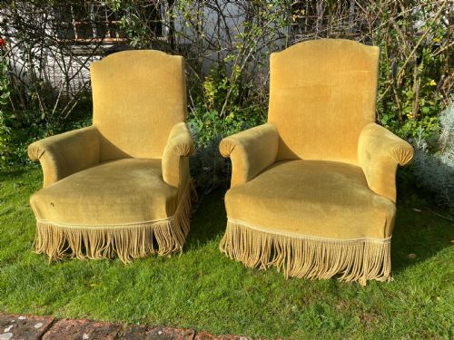 Pair of Large Upholstered Armchairs