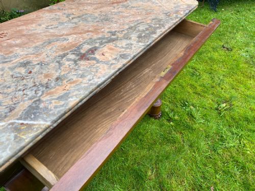 FIGURED WALNUT CONSOLE TABLE - ADDITIONAL PHOTO 6