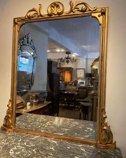 English Gilt Overmantel Mirror