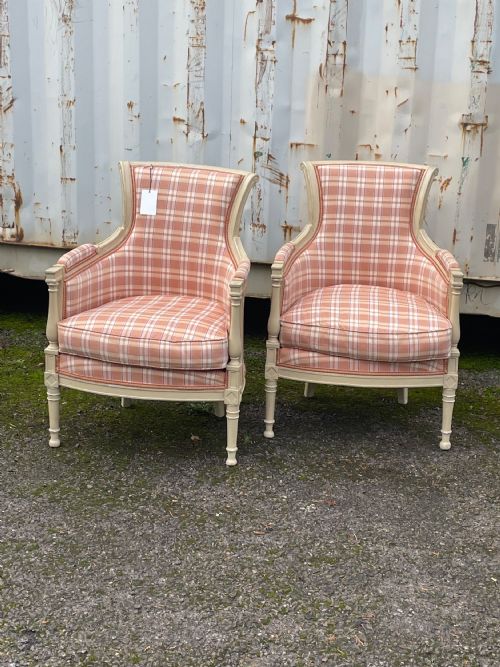 Pair of Directoire Style Painted Armchairs