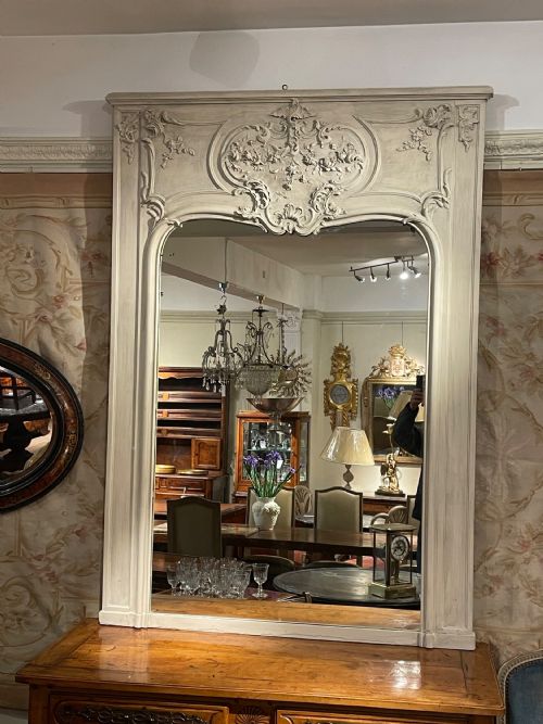 19th C French Painted Mirror