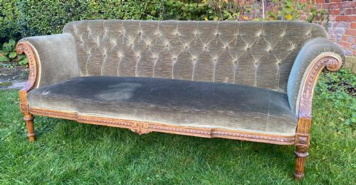 French Carved Walnut Sofa