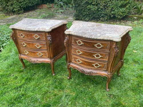 Pair of Walnut Italian Bedsides