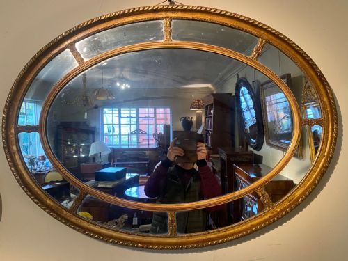Large Gilt Oval Mirror