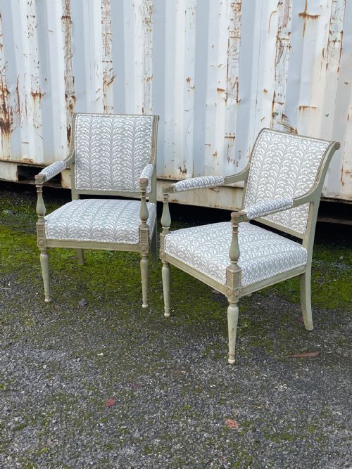 Pair of French Open Armchairs