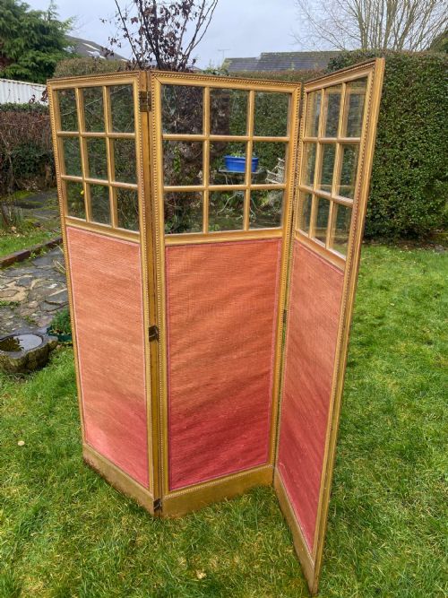 GILT THREE FOLD SCREEN - ADDITIONAL PHOTO 3