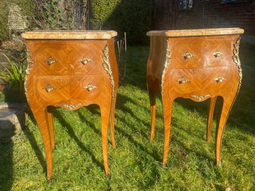 Pair of Marquetry Bedside Tables