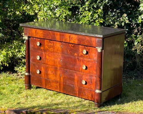 19th C Empire Style Mahogany Commode