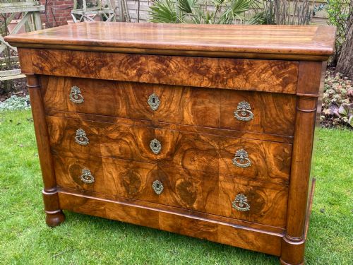 French Empire Burr Walnut Commode
