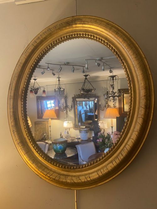 French Gilt Oval Mirror