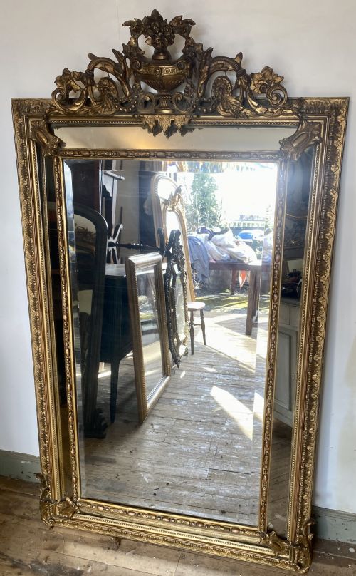 Large French Margin Mirror in Gilt