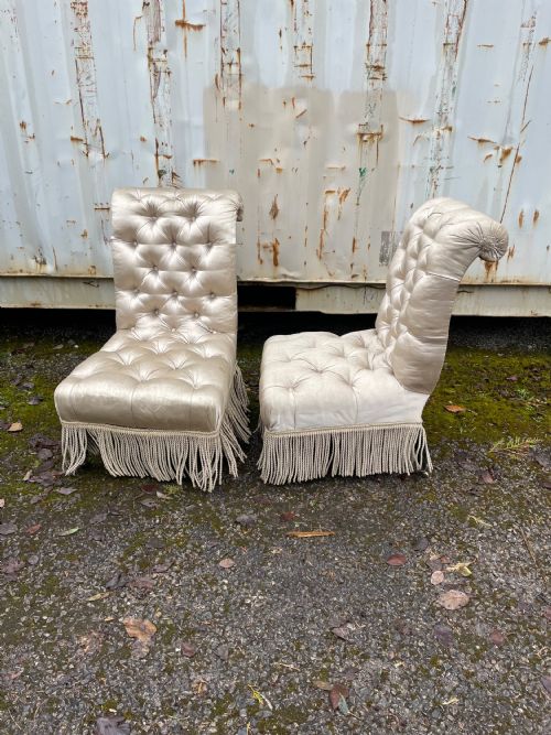 Pair of Napoleon III Slipper Chairs