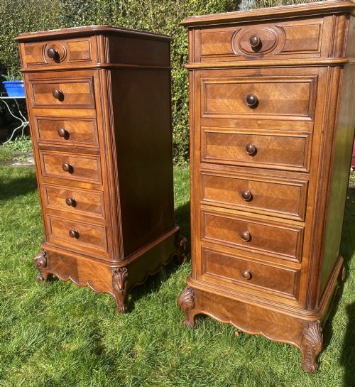 Pair of Matched Walnut Bedside Cupboards
