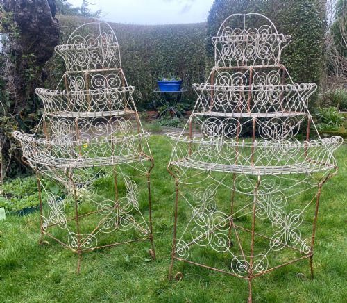 Pair of Wire Work Plant Stands