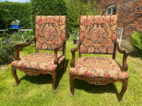 Pair of Large Carved Armchairs