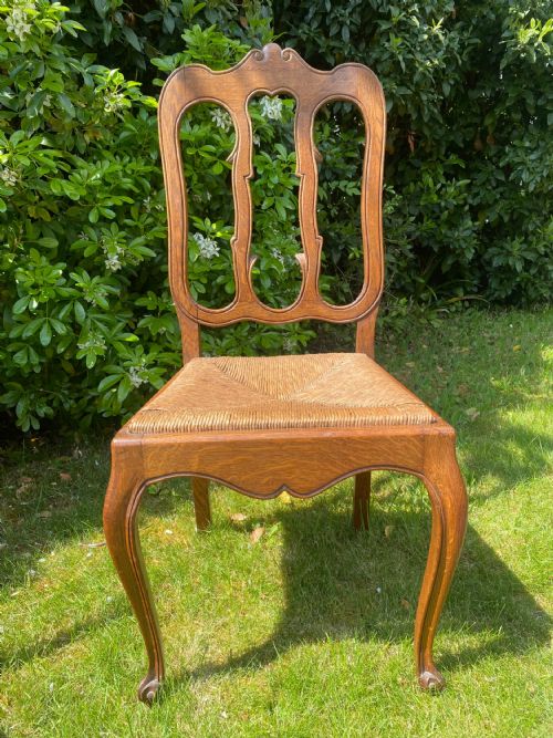 Set of Six Oak Country Dining Chairs