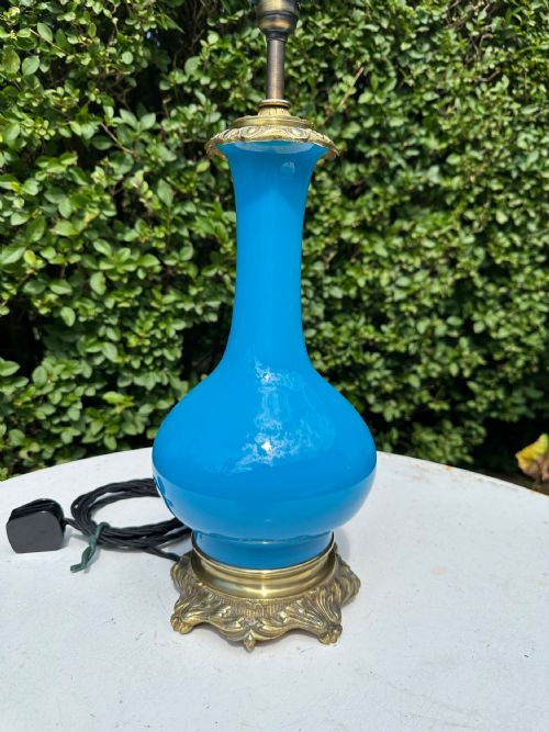 French 19th Century Turquoise Lamp