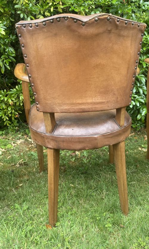 PAIR OF LEATHER BRIDGE CHAIRS - ADDITIONAL PHOTO 3