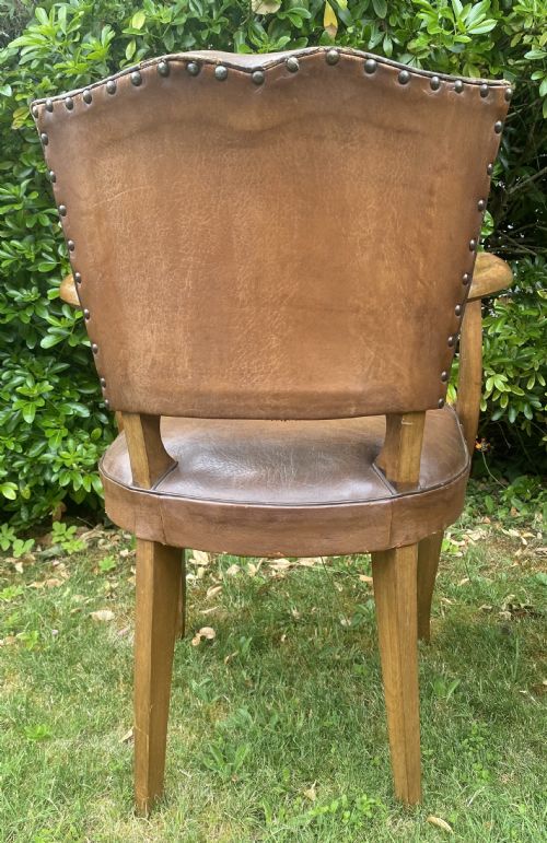 PAIR OF LEATHER BRIDGE CHAIRS - ADDITIONAL PHOTO 4